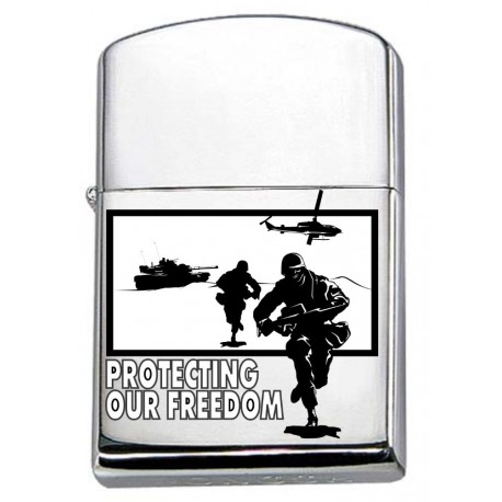 Graviruotas žiebtuvėlis "SUPPORT TROOPS"